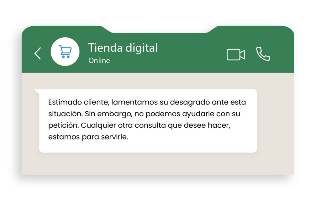 Plantillas para clientes descorteses