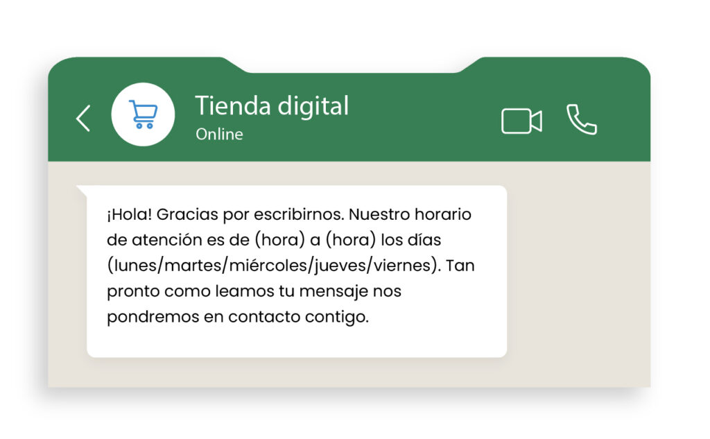 Plantillas de mensaje de ausencia