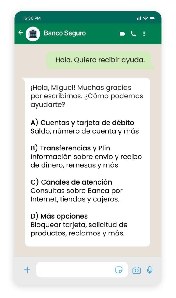 Crea un autoservicio con chatbots