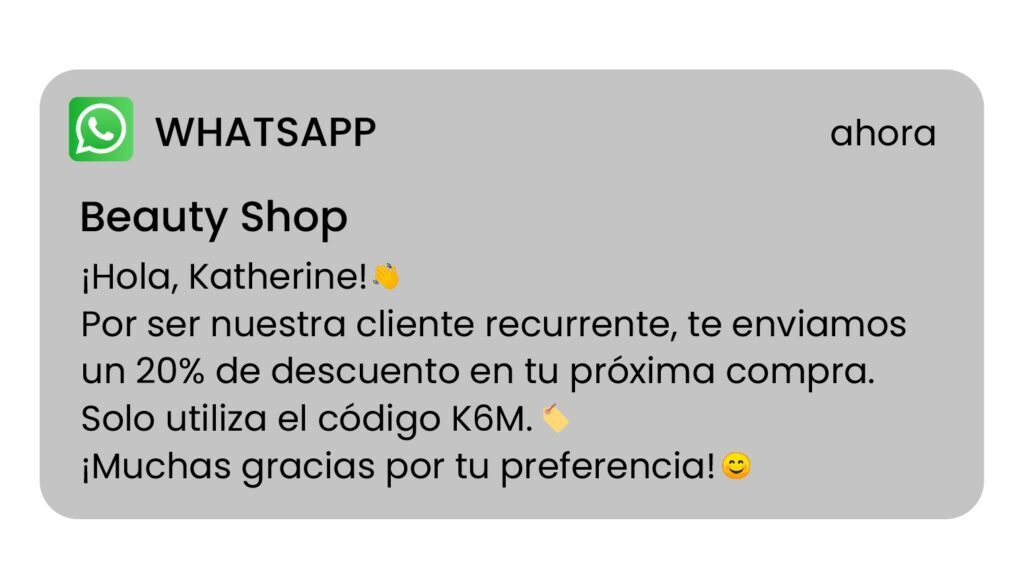 Ofertas personalizadas por WhatsApp